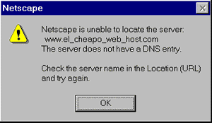 Netscape warning dialog